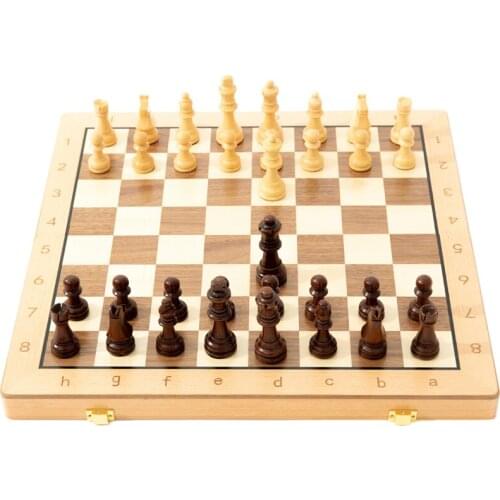 Travel Fold Portable Checkers Pieces Wooden Accessories Garden Board Chess Medieval Ajedrez Profesional Family Games EK50QL