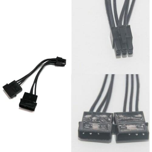 Dual Molex 4-Pin To 6 Pin PCI-E Power Adapter Cables For Video Card