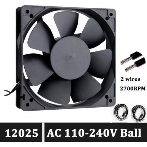 Gdstime Cooling Fan 12025 EC Brushless 220V 120mmx25mm AC 110V 115V 120V 240V Axial Cooler Two ball Exhaust Fan