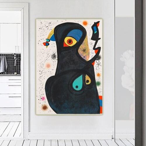 Holover Canvas Oil Painting Joan Miro"Vladimir,1975"Surrealism Aesthetic Poster Wall Art Backdrop Home Living Room Decoration