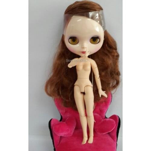 Brown hair doll with articulated body,Blyth doll