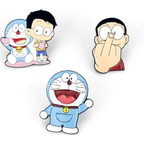 Creative Cartoon Badge Doraemon Doraemon Pins for Backpacks Cute Badge Gifts for kids Kawaii Pins Badges for Clothes Metal Pins