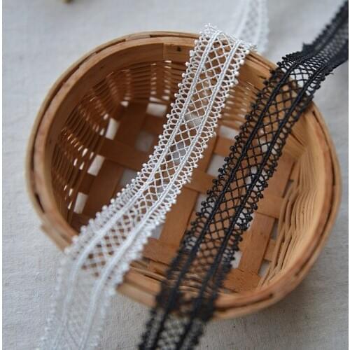 2M/lot Black White Net Lace Ribbon Trims Fabric for Garment Headband Wedding Party Decoration Gift DIY Accessories 22mm wide
