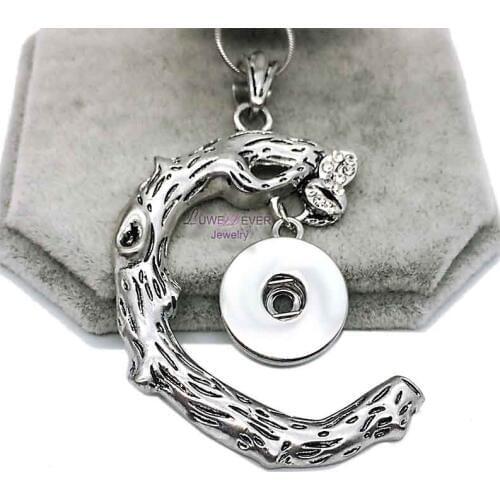 Hot Sale High Quality 081 branch 18mm Snap Button Pendant Necklace Punk bohemia For Women Charm Fashion Interchangeable jewelry