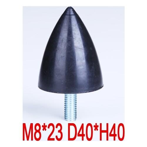 M8 Thread VP Rubber Damper M8*23 D40*H40 Vibration Pyramid Rubber Shock Absorber Tapered Cone Crash Pad Conical Shock Screw