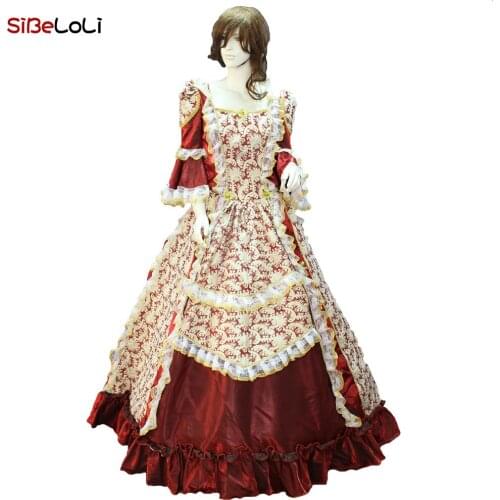 Marie Antoinette Gowns Renaissance Wedding Lace Gown 18th Century Historical Masquerade Dresses