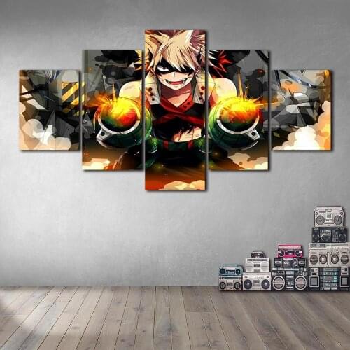 My Hero Academia Bakugo Canvas Paintings on The Wall Art Posters and Prints Nordic Decorative Picture for Living Room No Frame