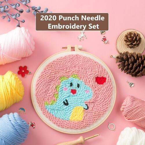Punch Needle Embroidery Kits For Beginners 2020 New DIY Wool Embroidery Knitting for Kids Cross Stiching Kits Embroidery