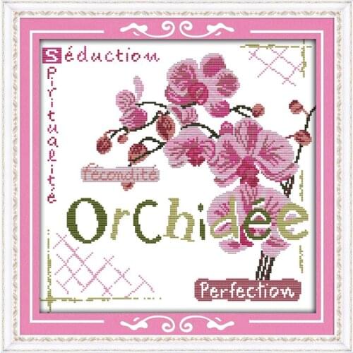 Orchid cross stitch kit flower 18ct 14ct 11ct count printed canvas stitching embroidery DIY handmade needlework