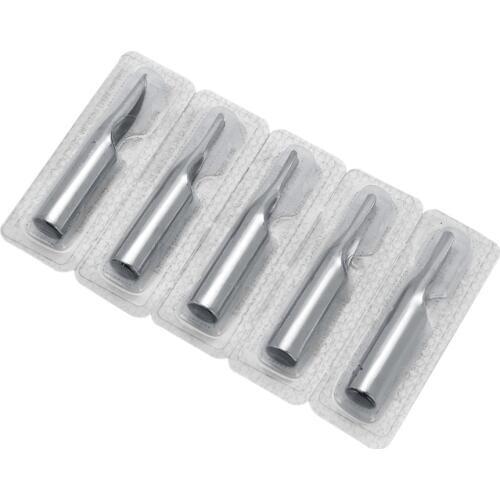 5Pcs/set Tattoo Tips Stainless Steel Nozzle Tube Needles Machine Reusable 5FT 3/5RT 7/9RT 11/14 16/18 Kit for Tattoo Grips Tube
