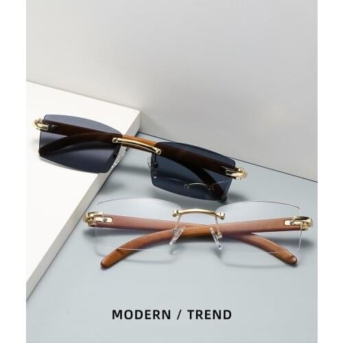 2021 New Retro Rimless Metal frame Sunglasses For Women Comfortable Elegant Sun Glasses Men Classic Charming Seay Eyegalsses UV