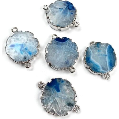 Wholesale Natural Stone Agates Charms Flower Shape Quartz Pendants For Jewelry Making DIY Bracelet Necklace Accessories 1Pcs