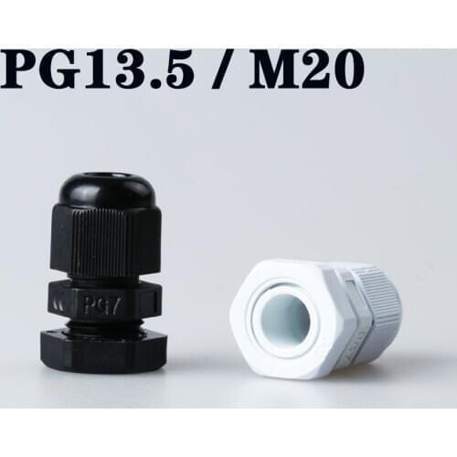 Plastic Cable Gland 5-20pcs IP68 PG13.5 M20 Waterproof wire connection Nylon Cable Glands with Waterproof Gasket cable sleeve