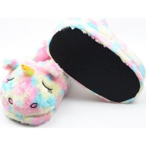 Plush shoes colour unicorn slippers cute super soft warm home house winter Slippers for Children Women gifts plush unicorn shoes