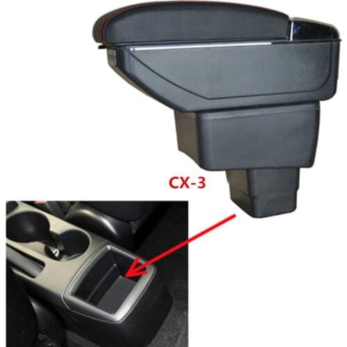 For mazda2 skyactiv version cx3 CX-3 armrest box central Store content box with cup holder ashtray USB cx 3 armrests box cx3