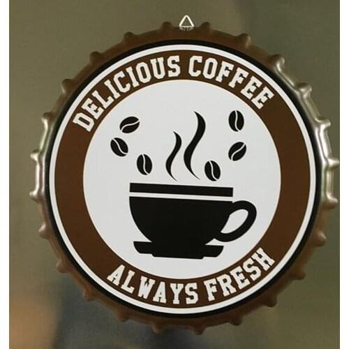 Beer Bottle Cap Poster Retro Coffee Cola Metal Tin Signs Cafe Bar Pub Wall Decor Vintage Nostalgia Round Plates