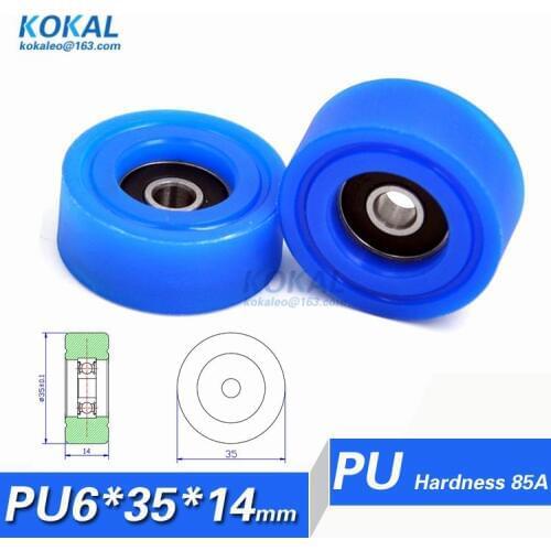 [PU0635-14]Free shipping 10PCS polyurethane PU money count machine bearing roller wheel outer diameter 35mm PU roller