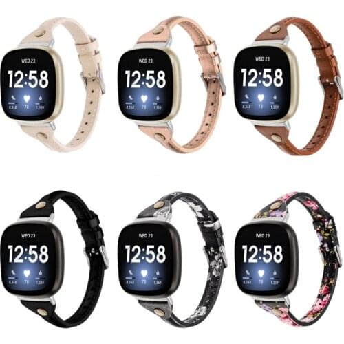 For -fitbit versa 3 smart watch T-shape leather band for -fitbit versa3 Smart watch Steel Buckle strap for -fitbit sense accesss