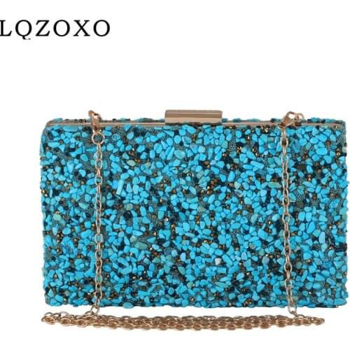 Party Banquet Black Gold Silver Two Chain Shoulder Bag Women Evening Clutch Bag Diamond Sequin Wedding Clutch Purse and Handbag