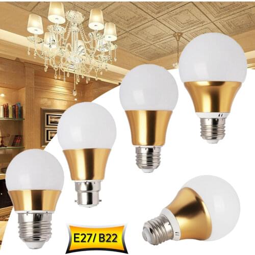 High Power Dimmable LED Light Bulb E27 B22 3W 5W 7W 9W 5730 SMD Golden Lamp 220V 110V Cool Warm White For Home Office Decoration