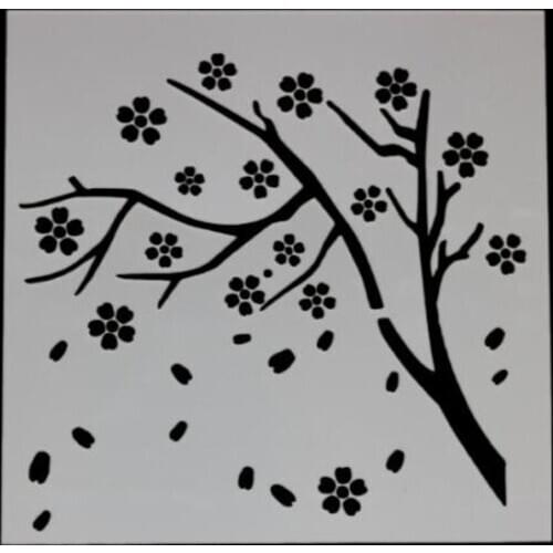 2pc Plum Blossom Painting Template DIY Wall Scrapbooking Stamping Album Decorative Bullet Journal Stencil Office School Supplies