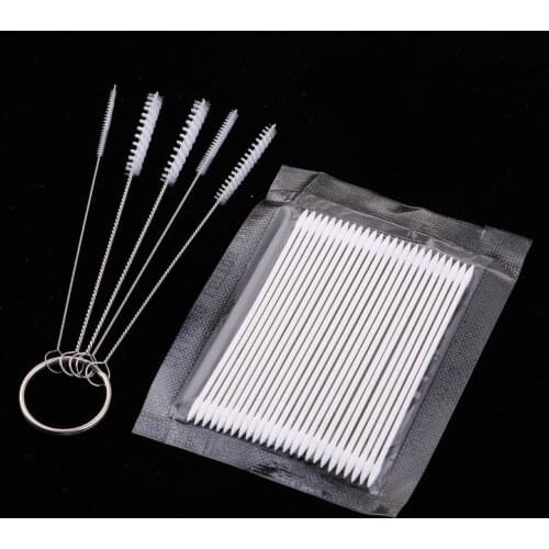 U-Star Fine-Spray Airbrush Cleaning Tools - 5pcs Brushes And 10 Cotton Swabs