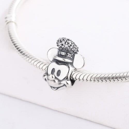 High Quality 925 Sterling Silver Beads Cute Minnie Charm Bracelet Suitable For European Pandora Style DIY Jewelry Bracelet