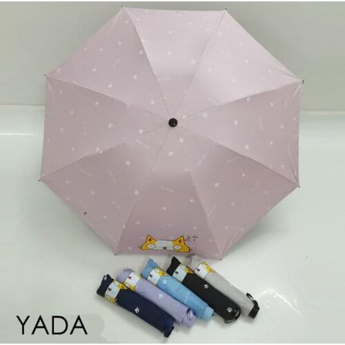 YADA Ins New Lovely Dog Pattern 3 Folding Manual Umbrella Rain UV Umbrella For Women Man Windproof Fold Umbrellas YS200231