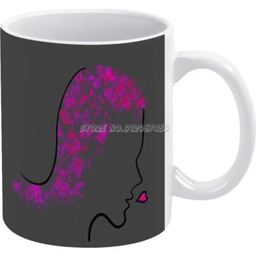 Femme De Profil Coffee Mugs Friends Mugs Travel Beer Porcelain Tea Kitchen Cup Friends Gift Femme Silhouette Silhouette De Femme