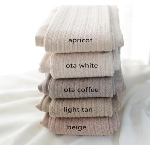 Winter New Knitted Twist Tights for Women Girls Cotton Striped Warm Pantyhose Autumn Full Foot Tights Footless