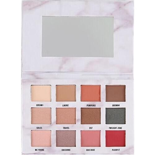 12 Colors Pigmented Eyeshadow Smudge-proof Eye Shadow Shade Powder Marble Design