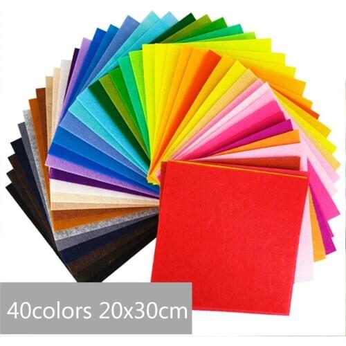 20*30cm 40PCs Nonwoven Felt Fabric 1mm Thickness Cloth of Home Decor Bundle for Sewing Dolls DIY Crafts Scrapbook Felt Sheets