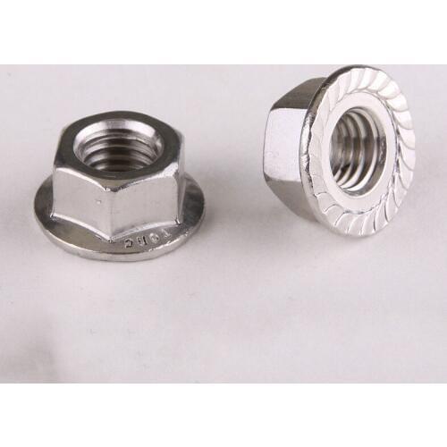 30PCS 304 Stainless Steel Flanged Hex Nut Flange Nuts M4 DIN6923