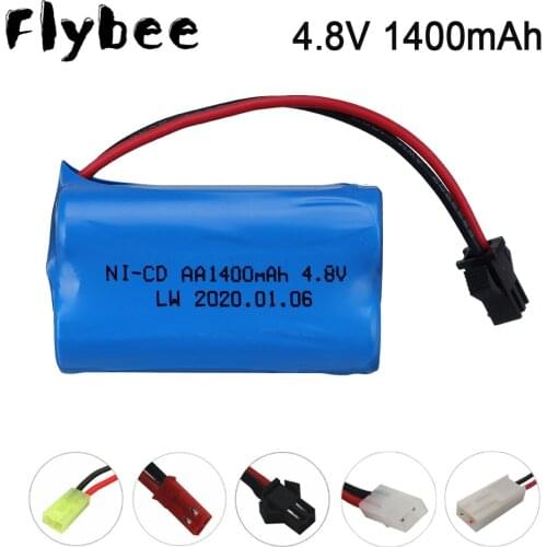 4.8v 1400mah Ni-Cd Battery nicd battery pack SM plug for RC cars RC boat toy Battery 4.8 V AA 1400 mah rechargeable Battery