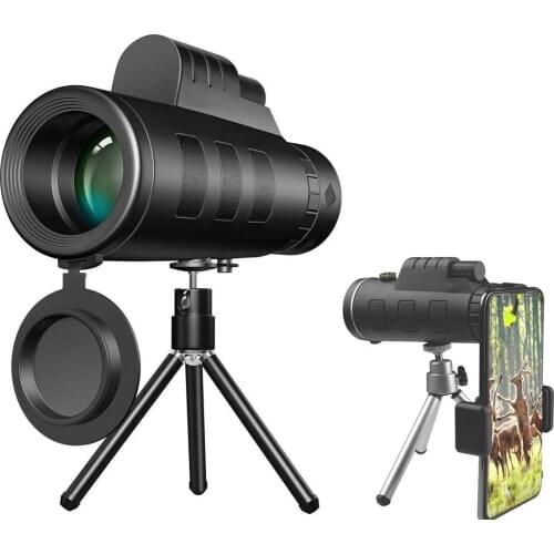 40x60 Monocular Telescope HD Monocular IPX7 Waterproof Monocular with Smartphone Holder Tripod Bird Watching Camping Sightseeing