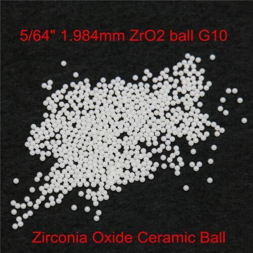 5/64" 1.984mm ZrO2 Zirconia Oxide Ceramic Ball G10 100pcs for valve ball,bearing, homogenizer,sprayer,pump 1.984mm ZrO2 Bal