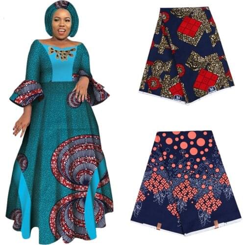 Xiaohuagua Printed African Fabric High Quality Ankara Fabric Batik Plus Wax Polyester Designer Special Sewing Bridesmaid Dresses