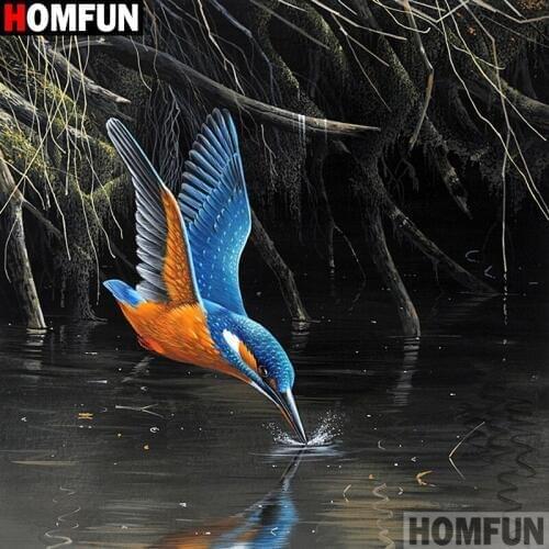 HOMFUN Full Square/Round Drill 5D DIY Diamond Painting "bird" Embroidery Cross Stitch 5D Home Decor A08030