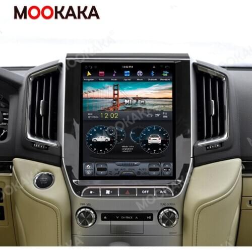 12''Tesla Android 9.0 PX6 4+64GB Built-in DSP Wireless CARPLAY Car Multimedia Radio For TOYOTA LAND CRUISER LC200 2015-2019 GPS