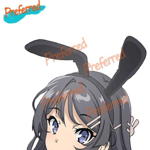 Peeker Mai San Mai Sakurajima Peeking Car Stickers Decal Anime Interesting Cute Car Accessories Decoration Pegatinas Para Coche