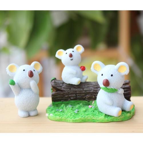 BAIUFOR 1 PC Cute Cartoon Little Koala Simulation Animal Home Decoration Accessories Fairy Garden Miniature Figurines Toy Gift
