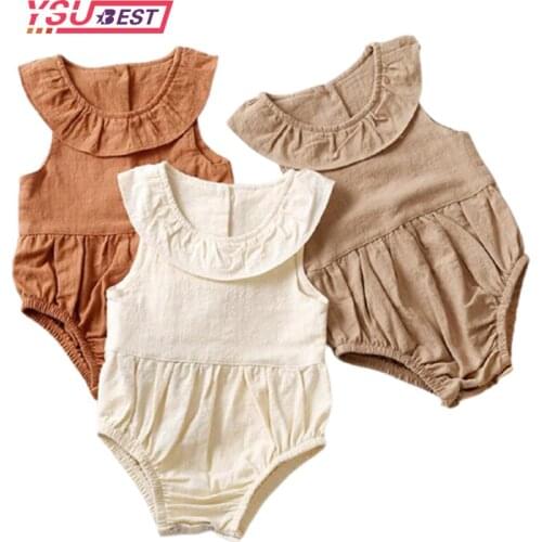 Baby Girls Bodysuit Outfits 2021Summer Baby Kids Rompers Short Sleeve Embroidery Flower Cute Creeper Spring Baby Boys Clothing