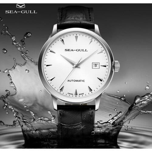 Seagull Watch 40mm Business Mens Automatic Mechanical Watch Belt Waterproof Simple Casual Mens Watch 50m Waterproof 819.613