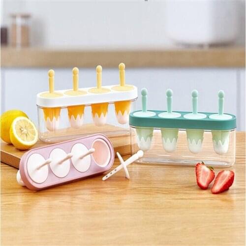 4 Cavity Ice Cube Silicone Mold DIY Ice Cream Modle freezing Juice Dessert Mould Child DIY Ice Iolly Tray Kitchen Making Tools