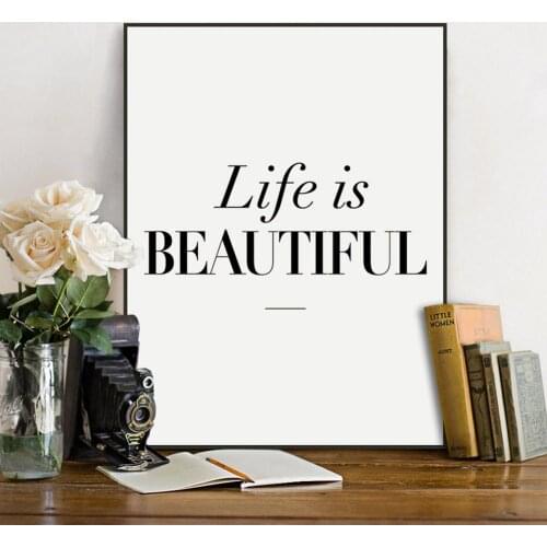 Canvas Letter Painting Art Frameless Wall Picture Modern Living Room Poster Background Famous Sentence Painting Home Decor