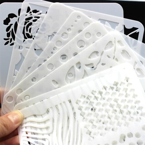 KLJUYP 13pcs/set Layering Stencils for DIY Scrapbooking/photo album Decorative Embossing DIY Paper Cards Crafts