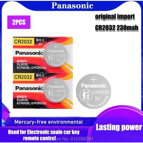 PANASONIC 2Pcs Original cr2032 DL2032 ECR2032 5004LC KCR2032 BR2032 3v Button Battery For Watch Computer Remote Control Toys