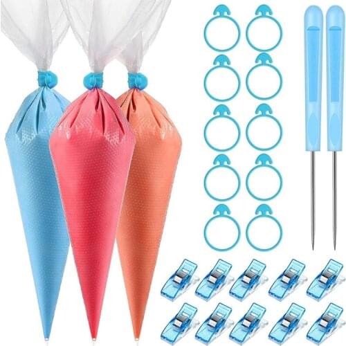 Pastry Bag for Royal Icing Cookies Cake Decorating Bags Tool with Clips Awls