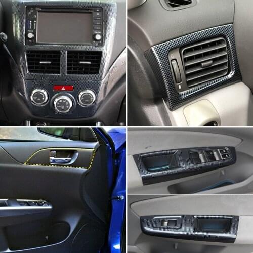 LHD! Car Styling 11PCS ABS Carbon Fiber Look Interior Console Accessories Kit Cover Trim for Subaru WRX / WRX STI 2007-2011