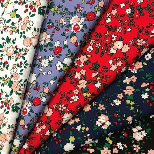 Small floral fabric 100%Cotton poplin fabric for dress Digital printing cloth clothing shirt skirt DIY Handmade Patchwork sewing